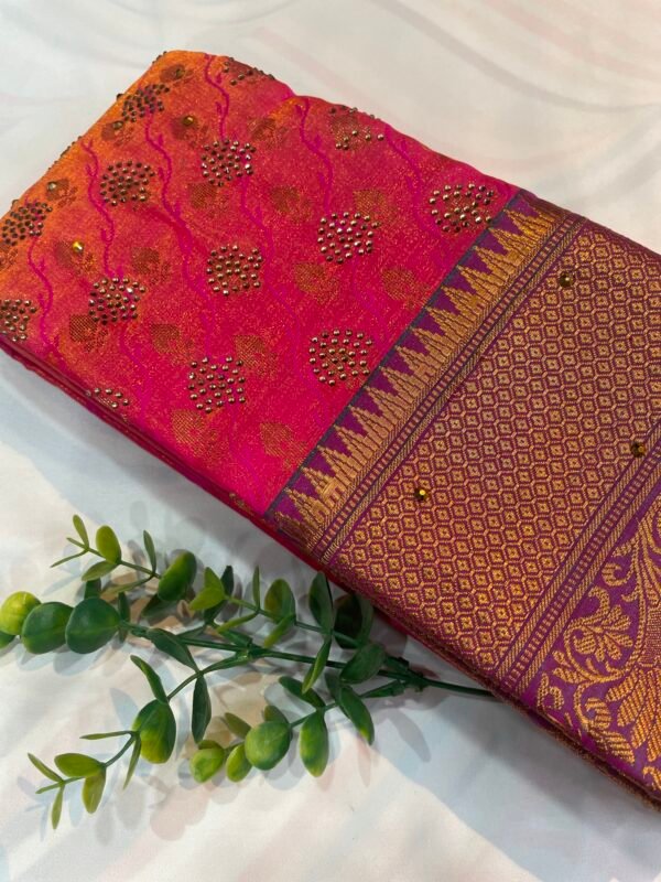 Kanjivaram Silk- Pink - Image 3